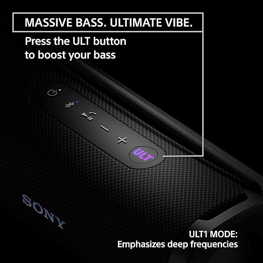 SONY ULT Field 1 with Massive Bass,12hrs Playtime,Hands Free Calling (with MIC),IP67(Waterproof,Dustproof,Rustproof),Sound Connect App,Wireless Bluetooth Speaker-Black